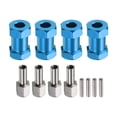 thumbnail image 1 of Uxcell 4pcs 12mm Wheel Hex Drive Hubs Adapter Combiner Coupler, Aluminum 20mm Extension for 1/10 RC Blue, 1 of 4