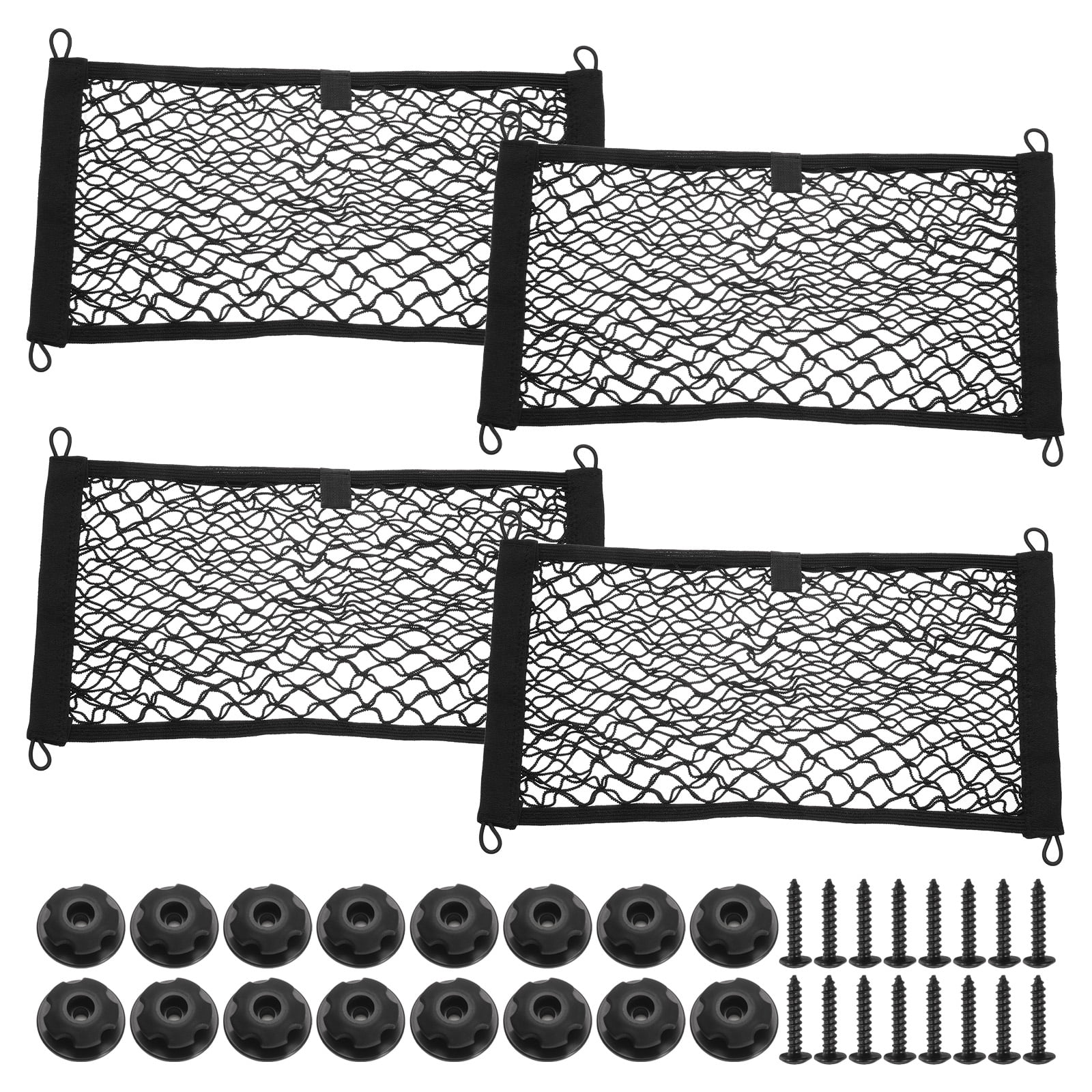 Net Storage Pockets Uxcell 4pcs 2-Layer Small Cargo Net 17.7