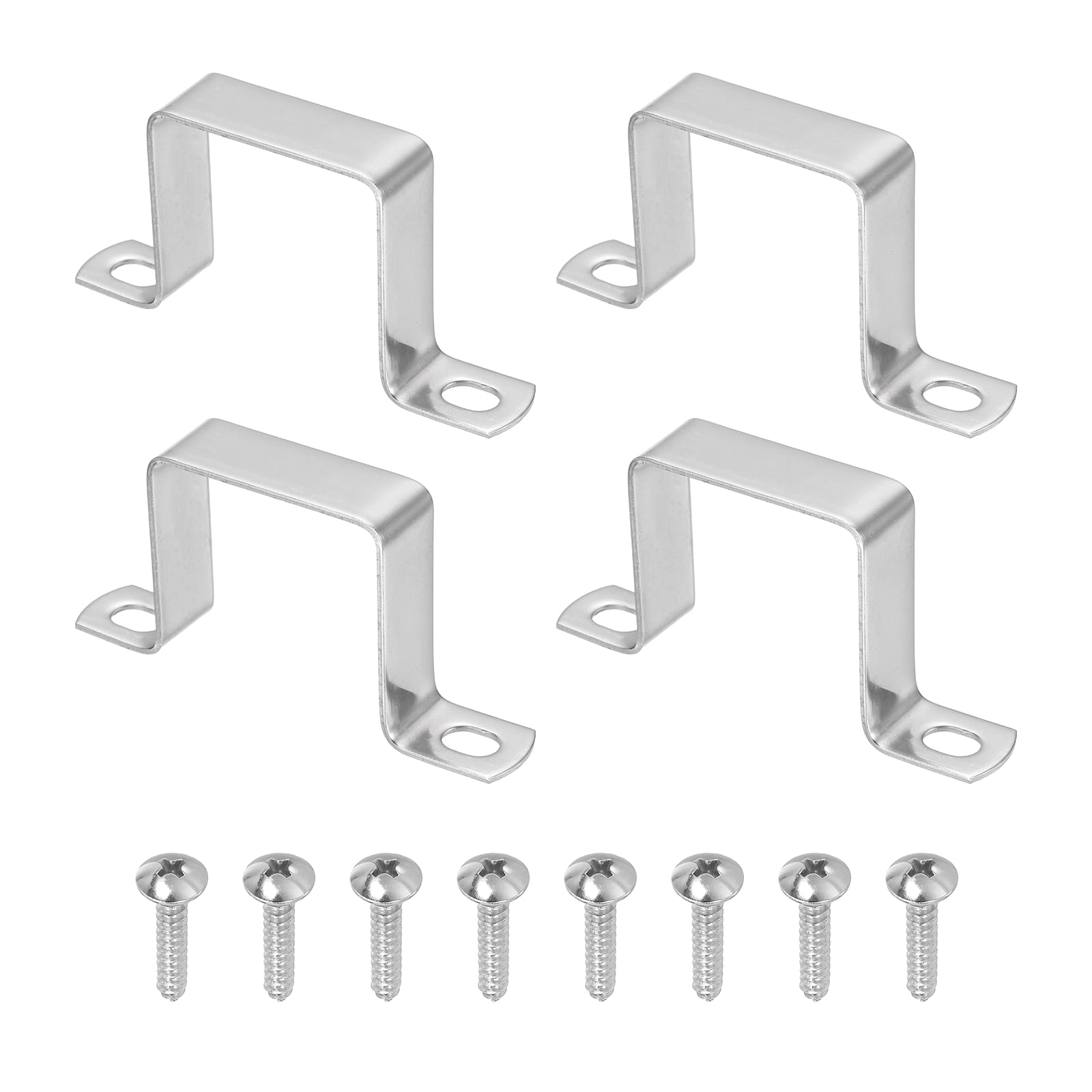 Square Pipe Clamp – U-Shaped Carbon Steel Bracket For 1" Or 2" Pipes, Railings, Doors (Black Finish, 2-Pack Or 4-Pack)