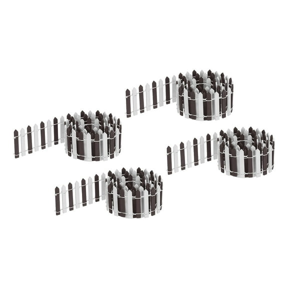 Uxcell 4pcs 35 Inch Miniature Garden Fence, Mini Ornament Wood Picket for Dollhouse Home Brown White