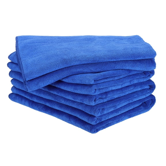 Uxcell 4pcs 63" x 24" Microfiber Cleaning Cloth Absorbent, Sapphire Blue