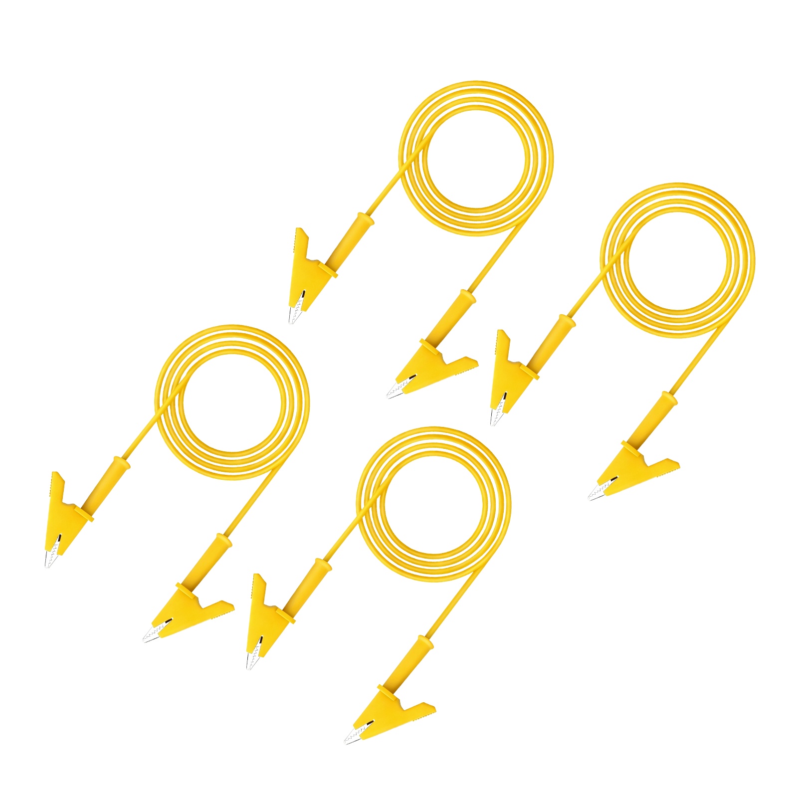 Uxcell 4pcs 9.81ft Alligator Clip Test Leads, 15A Dual Alligator Clips with Wires for Multimeter Jumper Wire Industry Car Battery, Yellow