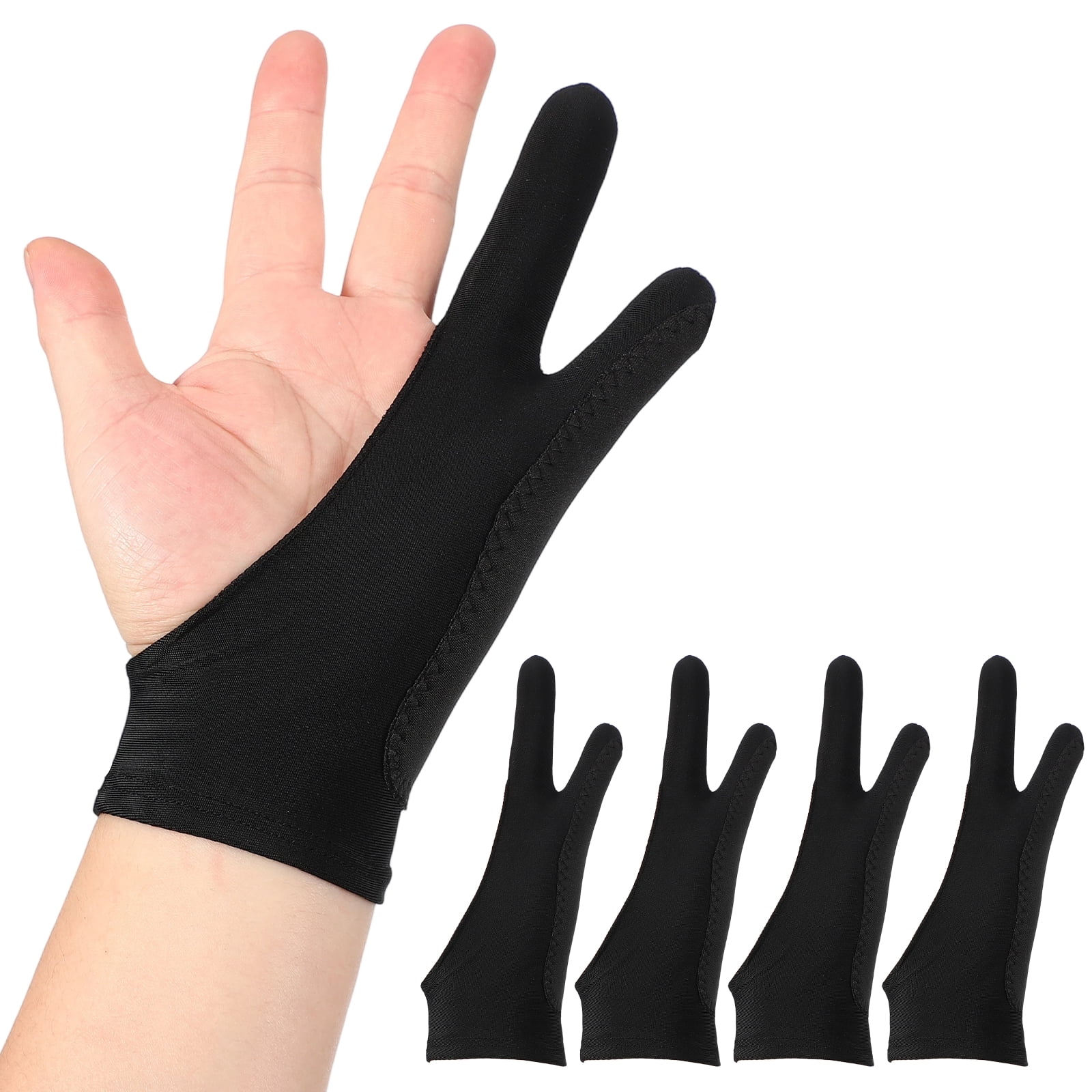Uxcell 4pcs Artist Drawing Glove, 3-Layer Breathable Graphics Painting ...