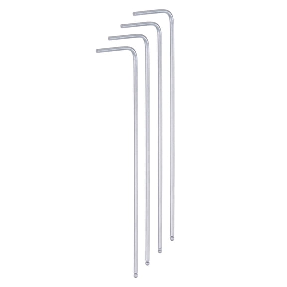 Uxcell 4pcs Ball End Hex Key Wrench 1.5mm CR-V L-Shape Extra Long Arm Hexagon Metric Wrenches Repairing Tool Silver Tone