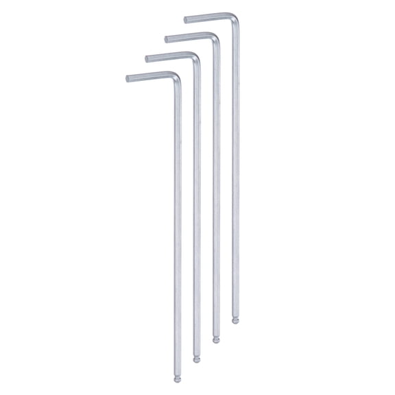 Uxcell 4pcs Ball End Hex Key Wrench 2.5mm CR-V L-Shape Extra Long Arm Hexagon Metric Wrenches Repairing Tool Silver Tone