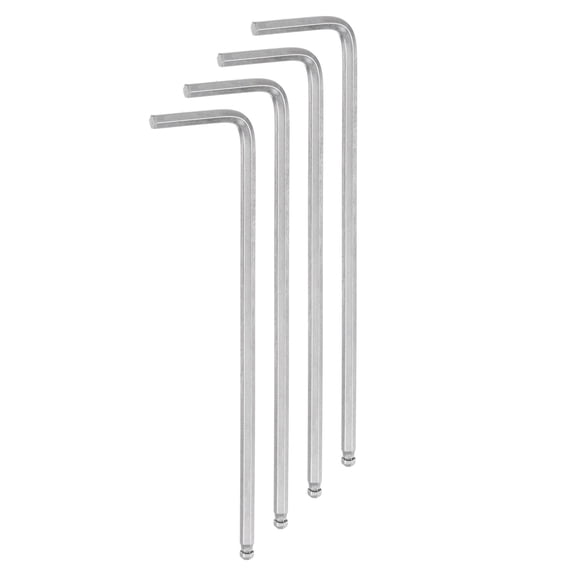 Uxcell 4pcs Ball End Hex Key Wrench 3mm CR-V L-Shape Long Arm Hexagon Metric Wrenches Repairing Tool