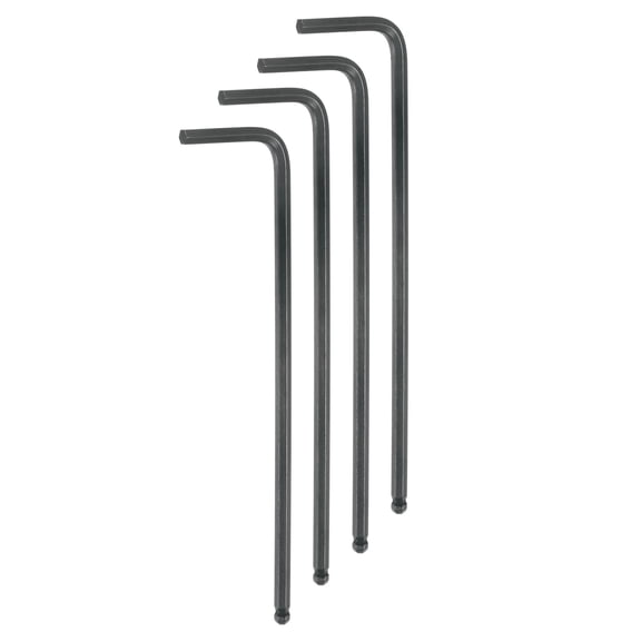 Uxcell 4pcs Ball End Hex Key Wrench 3mm L-Shape Long Arm Hexagon Metric Wrenches Repairing Tool Black