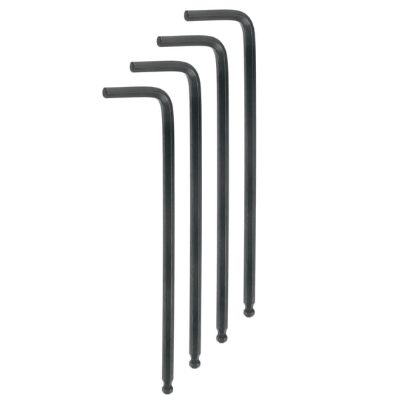 Uxcell 4pcs Ball End Hex Key Wrench 5/32" L-Shape Long Arm Hexagon SAE Wrenches Repairing Tool Black