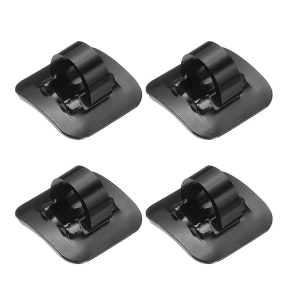 Uxcell 4pcs Bicycle C-Clips Clamps Housing Hose Guide Brake Derailleur Shift Cables with Adhesive Seat for MTB, Black