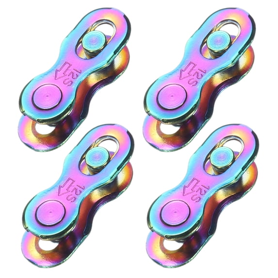 Uxcell 4pcs Bicycle Missing Link 12 Speed Reusable Steel Bike Chain Link Colorful
