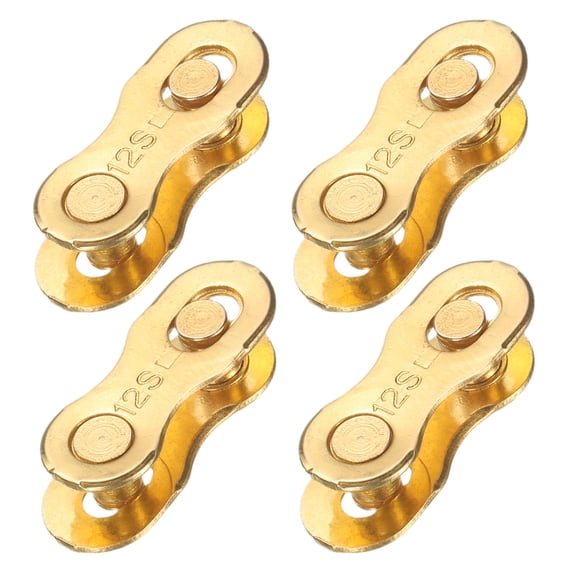 Uxcell 4pcs Bicycle Missing Link 12 Speed Reusable Steel Bike Chain Link Gold