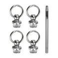 thumbnail image 1 of Uxcell 4pcs Brass Studs Rivets 8mm Metal D-Ring Button Rivets with 3.5mm Leather Hole Punch for Leather, Silver Tone, 1 of 6