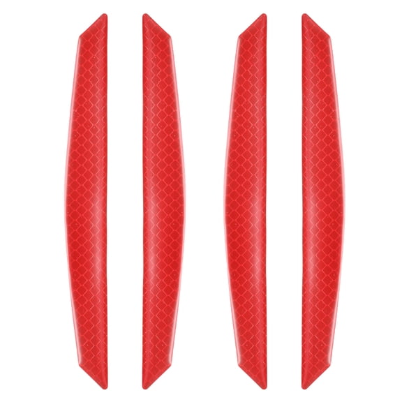 Uxcell 4pcs Car Reflective Trim Side Marker Stickers Automotive Anti-Collision Reflector Guard Car Wheel Eyebrow Bump Protector Bumper Reflector Strips for Cars SUV Pickup Truck, Red