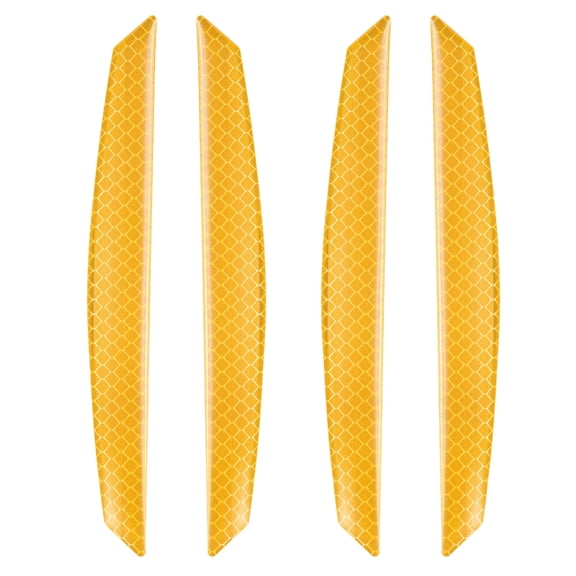 Uxcell 4pcs Car Reflective Trim Side Marker Stickers Automotive Anti-Collision Reflector Guard Car Wheel Eyebrow Bump Protector Bumper Reflector Strips for Cars SUV Pickup Truck, Yellow