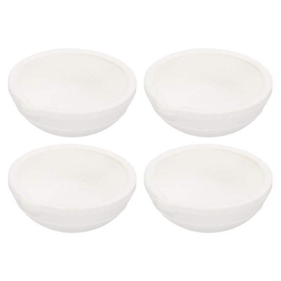 Uxcell 4pcs Ceramic Crucible Bowl 250g Heatproof Quartz Melting Dishes Pot Ceramic Evaporation Bowl Cup Pot for Melting Casting Refining Gold Silver, White