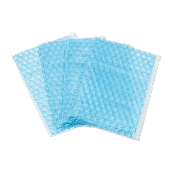 Uxcell 4pcs Clear Bubble Bags Heart bubble wrapping Pouches Zipper Packing Cushioning Bag(6 x 9 Inch) - Lightweight & Economic, for Mailing Shipping Packaging Storage, Sky Blue