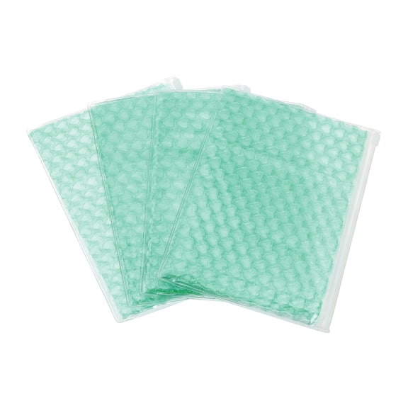 Uxcell 4pcs Clear Bubble Bags Heart bubble wrapping Pouches Zipper Packing Cushioning Bag(6 x 9 Inch) - Lightweight & Economic, for Mailing Shipping Packaging Storage, Green