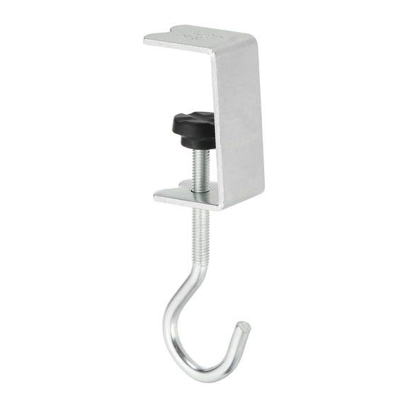 Uxcell 4pcs Desk Hooks Bag Hanger Holder 0.2-1.4 Inch (5-35mm) Adjustable Table Mount Handbag Purse Hook Clamp for Backpack Clothes Headphones Desk Hanging Storage, Silver Tone