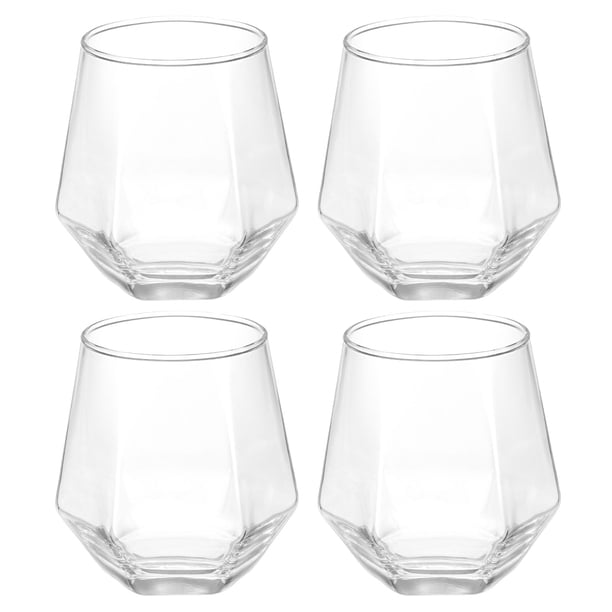 4 assorted stemless wine glasses with color rim Colored Wine Glass Set, Large 12oz Bubble Glasses Set of 6