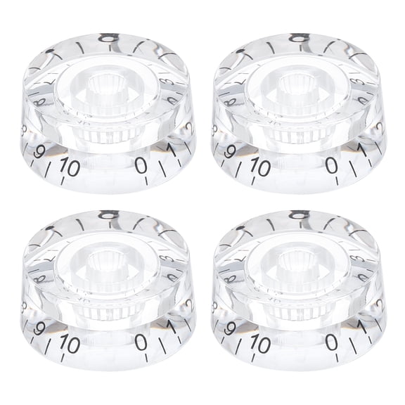 Uxcell 4pcs Electric Guitar Knobs Black Speed Volume Tone Control KnobWord Clear-Black Word