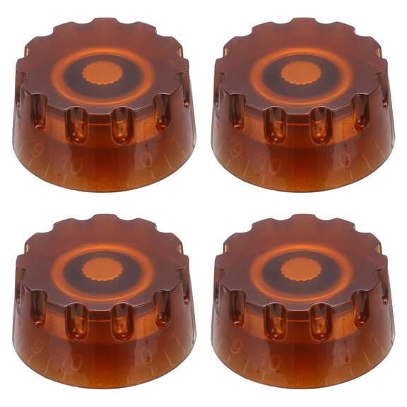 Uxcell 4pcs Electric Guitar Knobs Black Speed Volume Tone Control KnobWord Light Brown-White Word