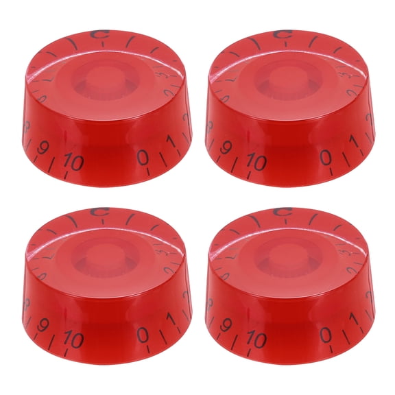 Uxcell 4pcs Electric Guitar Knobs Black Speed Volume Tone Control KnobWord Red-Black Word