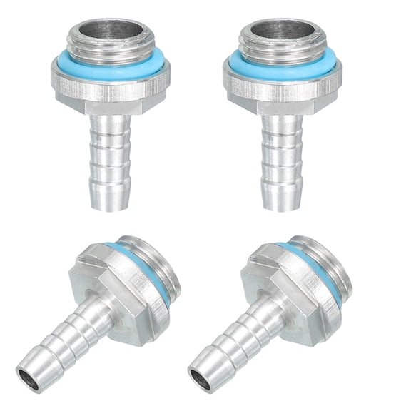 Uxcell 4pcs G1/4 Fitting, G1/4 Thread with 6mm OD Nozzle PC Water Cooling Hose Barb Fitting for PC Water Cooling System Accessories