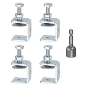 Uxcell 4pcs Galvanized Carbon Steel C Clamps 1-3/16"30mm Wide Jaw Opening Heavy Duty Adjustable U Clamp with Socket for Woodworking Welding Building Household Mounting