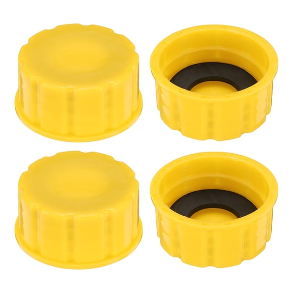 Uxcell 4pcs Gas Can Cap, Coarse Thread Gas Cap Replacement Gas Can Lid for Gasoline Gas, Yellow