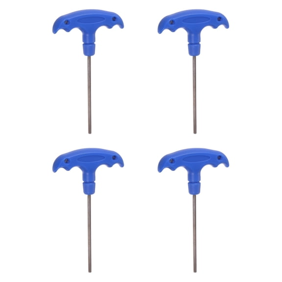 Uxcell 4pcs H3 T-Handle Hex Key Wrench 3mm S2 Steel T-Key Inner Hexagon Spanner Repair Tool