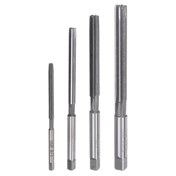 Uxcell 4pcs Hand Reamers Set 1/8"-5/16" H8 Alloy Steel Reamer Bit Straight Flutes Reaming Tool