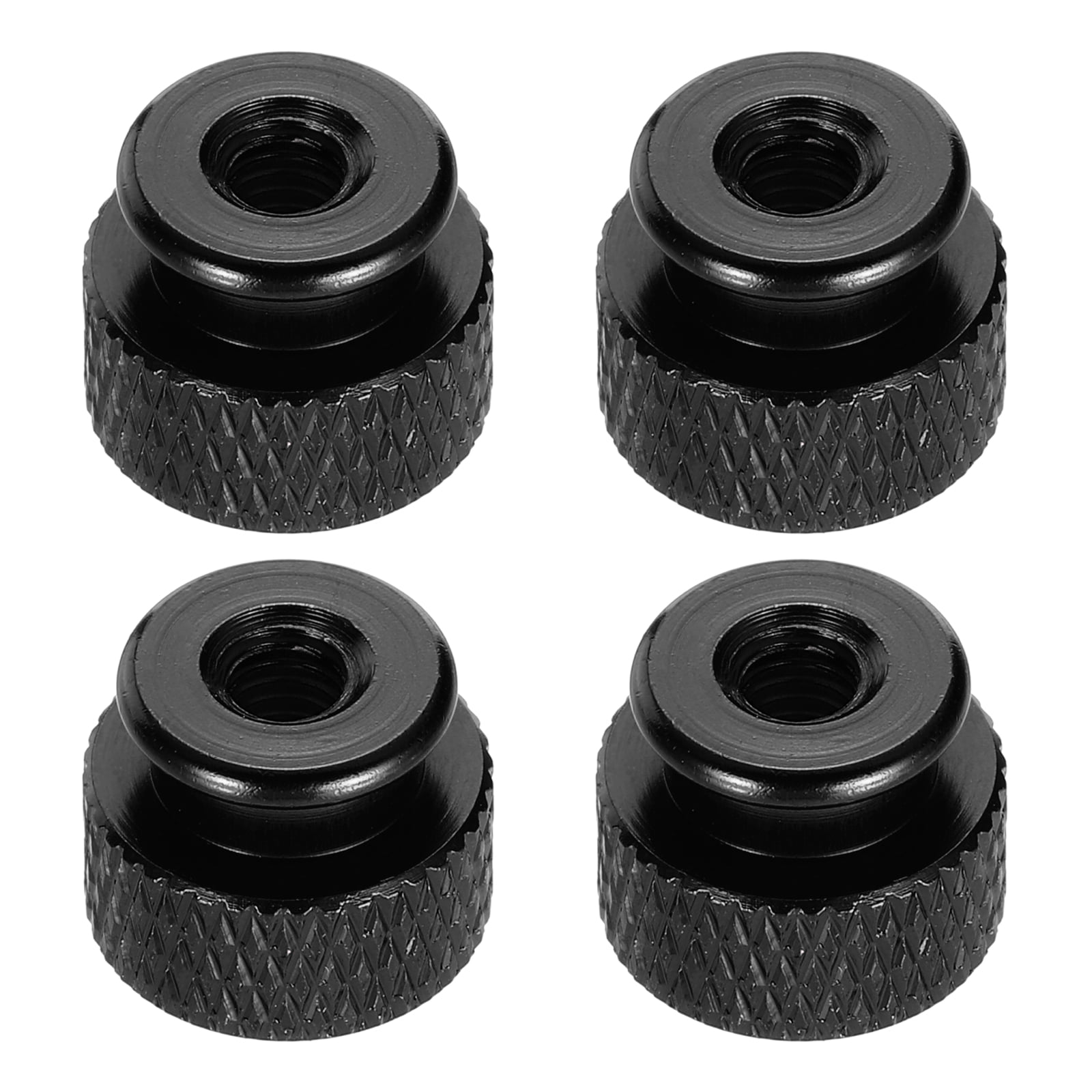Uxcell 4pcs Knurled Thumb Nut, M4 12mm OD 10mm Height 6061 Anodized ...
