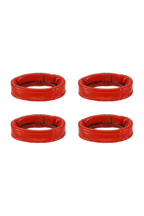 4pcs Leather Watch Band Loops 12mm Replacement Watch Strap Holder Retainer Wristwatch Strap Fastener Rings for Wristband, Red