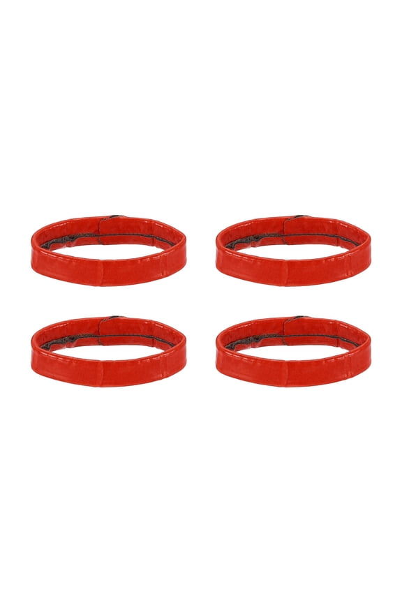 4pcs Leather Watch Band Loops 24mm Replacement Watch Strap Holder Retainer Wristwatch Strap Fastener Rings for Wristband, Red