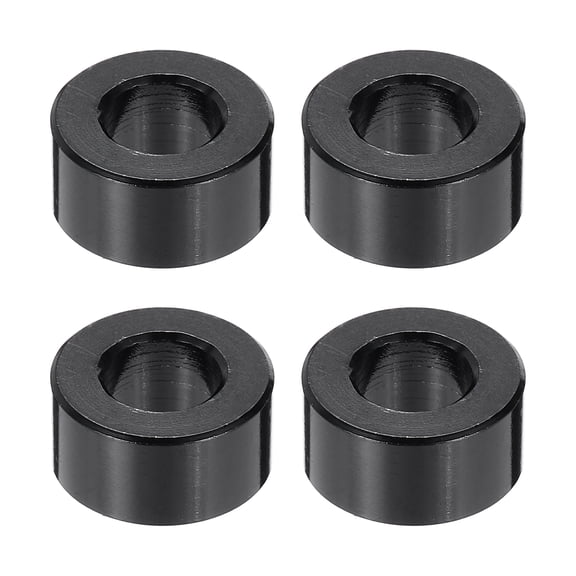Uxcell 4pcs M5 Aluminium Spacers, 3/16" ID x 3/8" OD Round Standoff Spacer, Unthreaded Metal Spacers for 3/16" M5 Screws Bolts, Black 3/16" Length