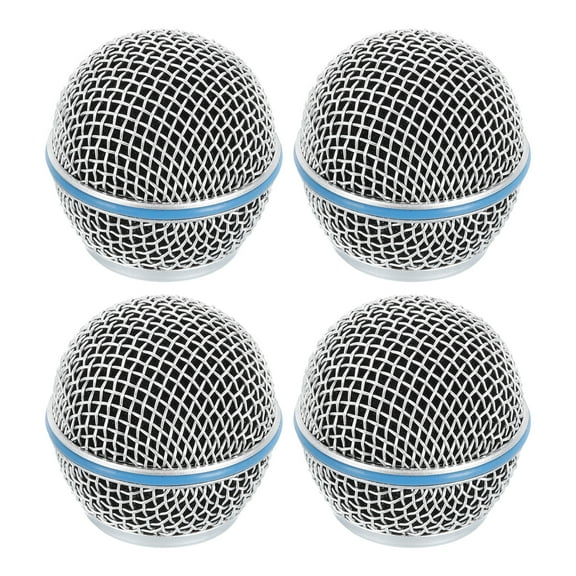 Uxcell 4pcs Mesh Microphone Grill Head for Wired Microphone Ball Head Replace for DIY Mic Grill Head Part Accessory
