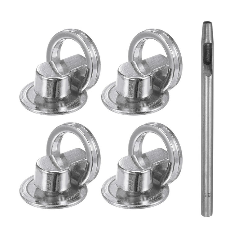 Uxcell 4pcs Metal Studs Rivets 10mm D-Ring Button Rivets with
