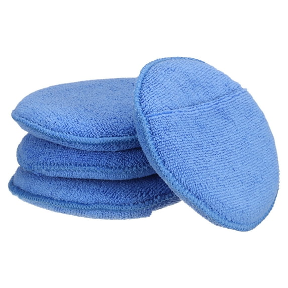 Uxcell 4pcs Microfiber Car Wash Sponge 6"x6" Non-Scratch Foam Applicator Pads Blue