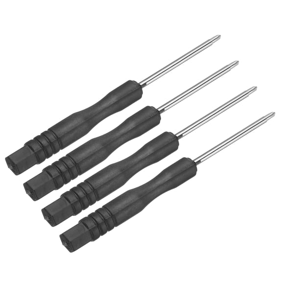 Uxcell 4pcs Mini Phillips Screwdriver 1.5mm 80mm Length Micro Precision Cross Head Screw Driver with Non-Slip Black Handle for Watch Eyeglasses Electronics Small Appliances Repair