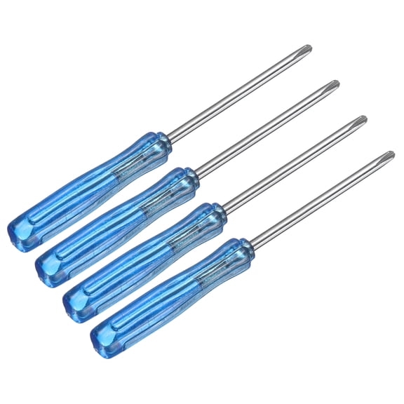 Uxcell 4pcs Mini Phillips Screwdriver 2.0mm 65mm Length Micro Precision Cross Head Screw Driver with Non-Slip Handle for Watch Eyeglasses Electronics Small Appliances Repair