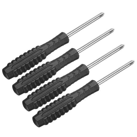 Uxcell 4pcs Mini Phillips Screwdriver 4.0mm 115mm Length Micro Precision Cross Head Screw Driver with Non-Slip Handle for Watch Eyeglasses Electronics Small Appliances Repair