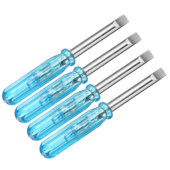 Uxcell 4pcs Mini Slotted Screwdriver 3.0mm 45mm Length Micro Precision Flat Head Screw Driver with Non-Slip Handle for Watch Eyeglasses Electronics Small Appliances Repair