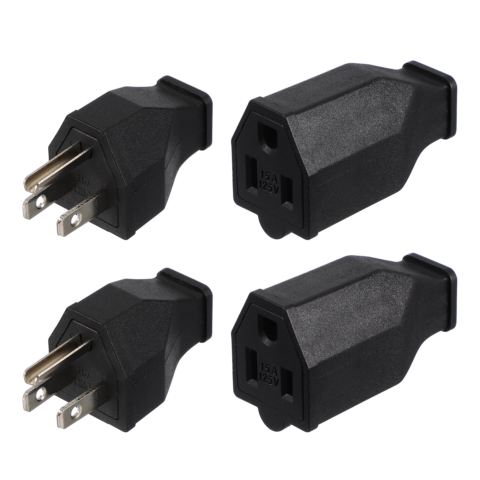 Plug Blade Uxcell 4pcs NEMA 5-15P/5-15R Electrical Replacement Plugs, 125V 15A 3 ...