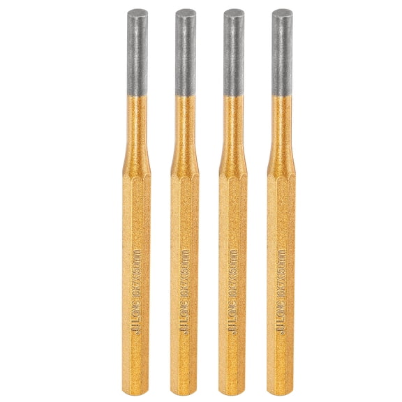 Uxcell 4pcs Pin Punch 7mm(2/7") 150mm Length Metric Non-marring Alloy Steel Cylindrical Alignment Punch Drive Pin Tools for Automotive Watch Repair Jewelry Craft