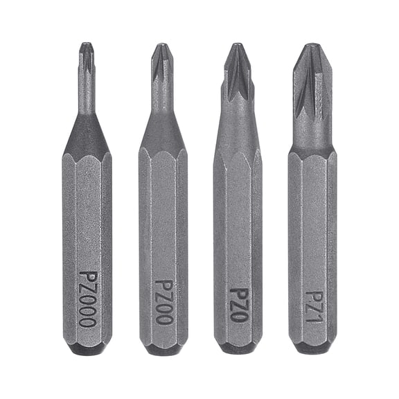 Uxcell 4pcs Pozi Screwdriver Bit Set 5/32" Hex Magnetic Phillips Slotted S2 Steel
