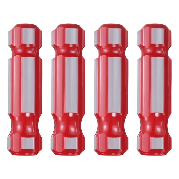 Uxcell 4Pcs Pre-Drilled Blank Screwdriver Tool Handles 10.3mm Hole 105mm Length Plastic Replacement Grips, Red Grey