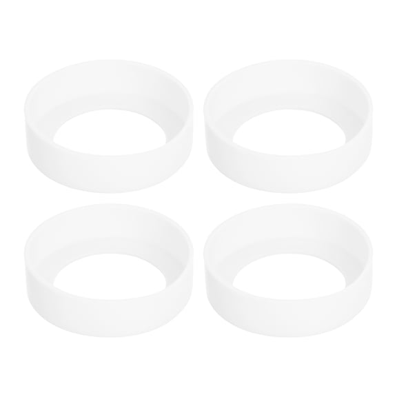 Uxcell 4pcs Protective Silicone Bottle Boot/Sleeve, Non slip Bottom Cover Cap for Water Bottle Clear 65mm