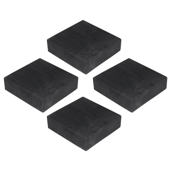 Uxcell 4pcs Rubber Anti-Vibration Pads, 100mm Square Vibration Isolation Mats, 30mm Thickness Non-Slip Rubber Blocks