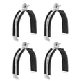 thumbnail image 1 of Uxcell 4pcs Rubber Cushion Strut Clamp 4-1/2" Universal 304 Stainless Steel Strut Clamps with Bolt and Nut for Copper PEX Pipes CVPC Tubing, Silver Black, 1 of 7