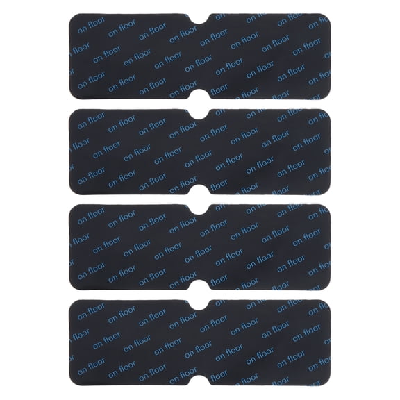 Uxcell 4pcs Rug Non-Slip Grippers Double Concave Reusable Rug Tape for Floor Black